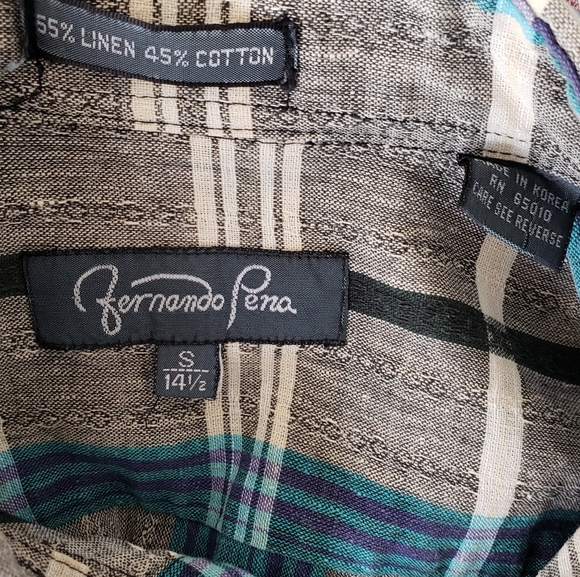 Vintage linen and cotton men's shirt - Picture 3 of 7